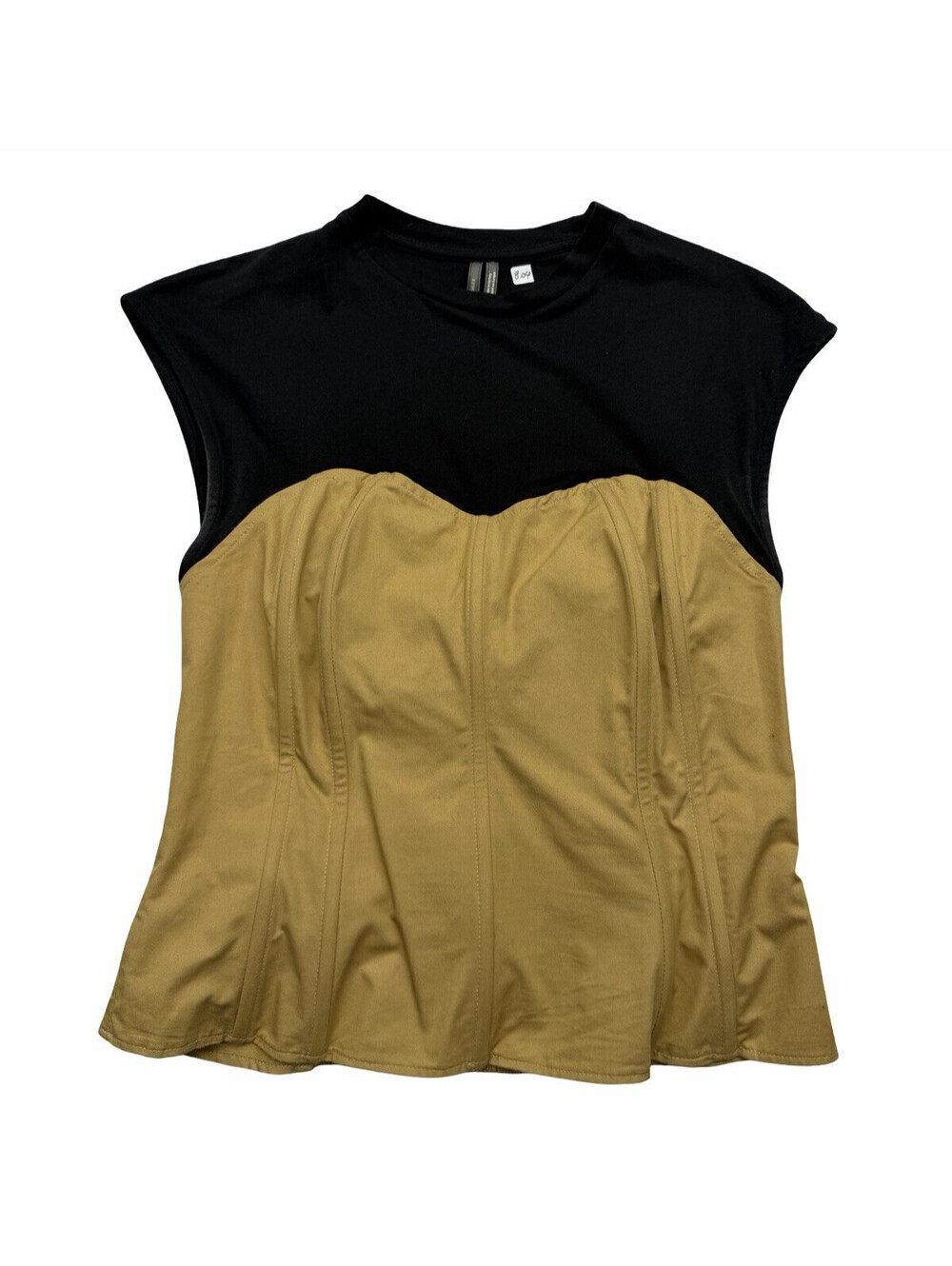 Maeve Structured Twofer Corset Structured Top Tan Black Size XS